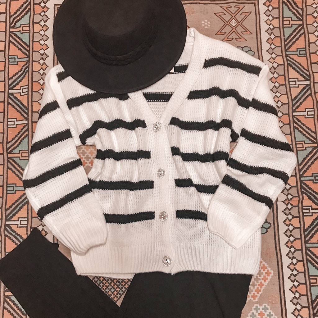 Stripe Button Down Sweater